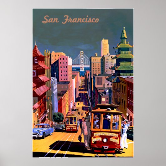 Vintage Travel Poster San Francisco Cable Car (Vorne)