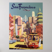 Vintage Travel Poster San Francisco Cable Cars (Vorne)