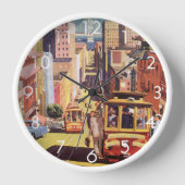 Vintage Travel Poster San Francisco Cable Cars Uhr (Vorderseite)