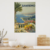 Vintage Travel Poster San Remo Von der Terrasse (Küche)