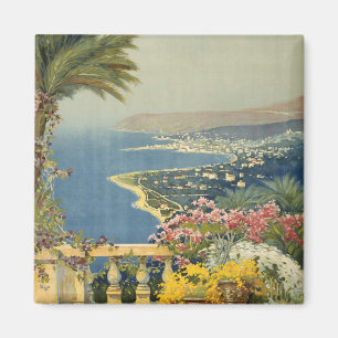 Vintage Travel Poster San Remo Von der Terrasse Magnet