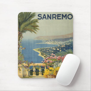 Vintage Travel Poster San Remo Von der Terrasse Mousepad