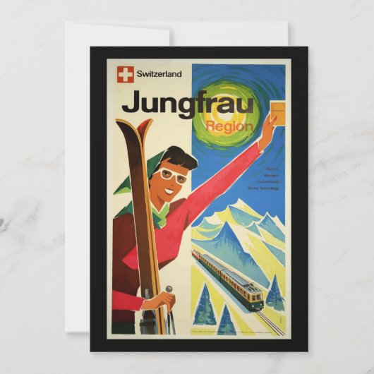 Vintage Travel Poster, Schweiz, Karte (Vorderseite)