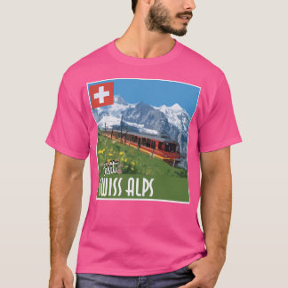 Vintage Travel Poster Schweizer Alpen T-Shirt