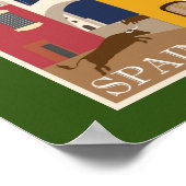 Vintage Travel Poster Spanien Malerei Feuerwerk (Ecke)