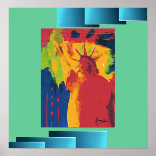 Vintage Travel Poster Statue of Liberty NYC Print