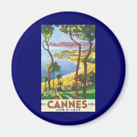 Vintage Travel Poster, Strand in Cannes, Frankreic