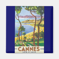 Vintage Travel Poster, Strand in Cannes, Frankreic