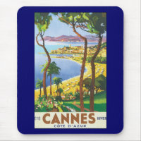 Vintage Travel Poster, Strand in Cannes, Frankreic