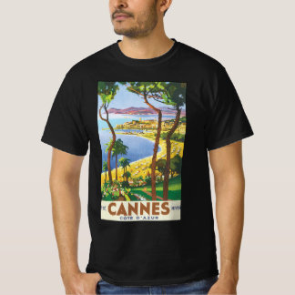 Vintage Travel Poster, Strand in Cannes, Frankreic T-Shirt