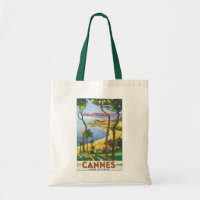 Vintage Travel Poster, Strand in Cannes, Frankreic