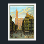 Vintage Travel Poster, Straßburg Postkarte<br><div class="desc">Basierend auf einem Vintage Reiseplakat.</div>
