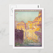 Vintage Travel Poster, Straßburg Postkarte (Vorne/Hinten)