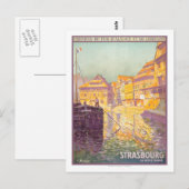 Vintage Travel Poster, Straßburg Postkarte (Vorne/Hinten)