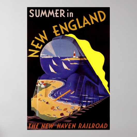 Vintage Travel Poster / Summer in New England (Vorne)