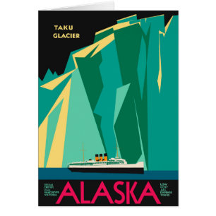 Vintage Travel Poster, Taku Glacier, Alaska