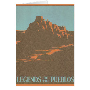 Vintage Travel Poster, Taos Pueblos, New Mexico