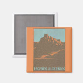 Vintage Travel Poster, Taos Pueblos, New Mexico Magnet (Vorderseite/Rückseite)