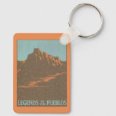 Vintage Travel Poster, Taos Pueblos, New Mexico Schlüsselanhänger (Rückseite)