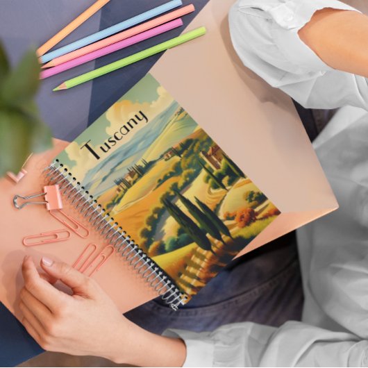 Vintage Travel Poster Toskana, benutzerdefinierbar Notizblock