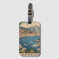 Vintage Travel Poster über dem Hafen von Monaco