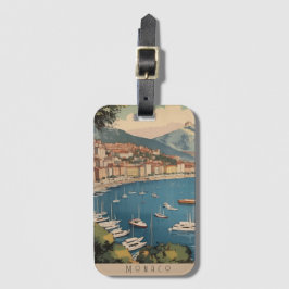Vintage Travel Poster über dem Hafen von Monaco Gepäckanhänger