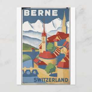 Vintage Travel Poster und Retro Prints Postkarte