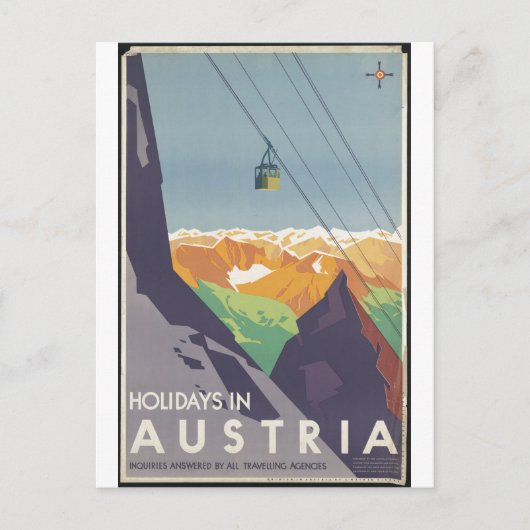 Vintage Travel Poster und Retro Prints Postkarte (Vorderseite)