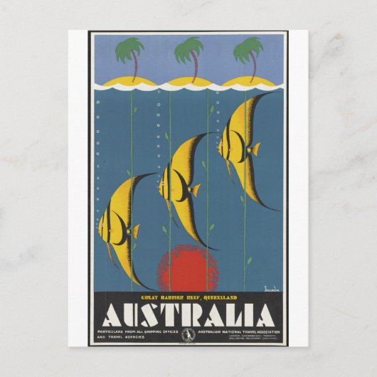 Vintage Travel Poster und Retro Prints Postkarte (Vorderseite)