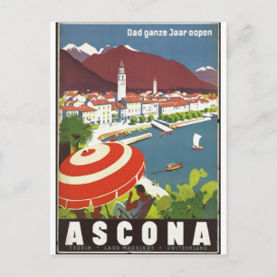 Vintage Travel Poster und Retro Prints Postkarte