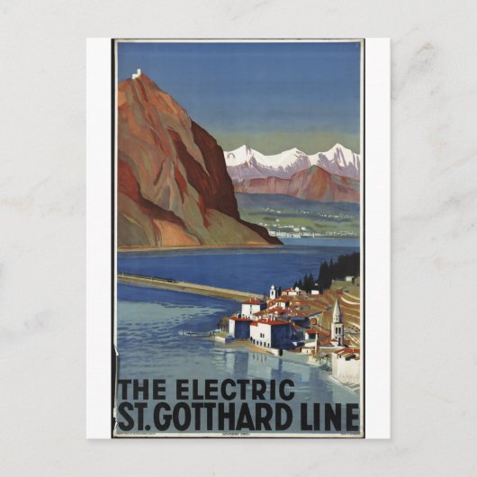 Vintage Travel Poster und Retro Prints Postkarte (Vorderseite)