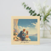 Vintage Travel Poster, Valentine personalisierbar (Stehend Vorderseite)