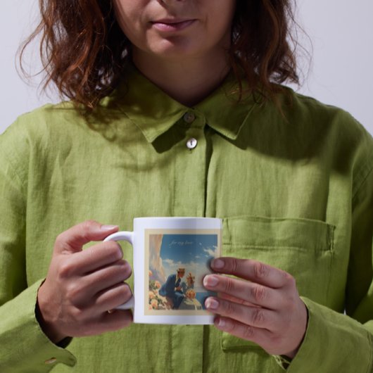Vintage Travel Poster, Valentine personalisierbar Kaffeetasse