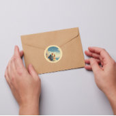 Vintage Travel Poster, Valentine personalisierbar Runder Aufkleber