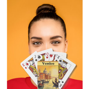 Vintage Travel Poster Venedig, Italien Spielkarten