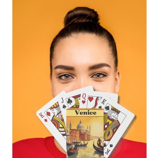 Vintage Travel Poster Venedig, Italien Spielkarten