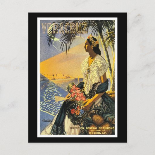Vintage travel poster, Veracruz, Mexiko, Postkarte (Vorderseite)