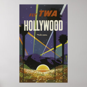 Vintage Travel Poster - Vereinigte Staaten Hollywo