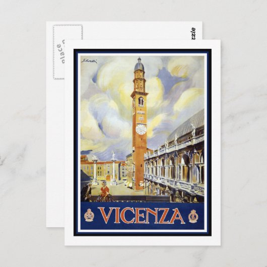 Vintage Travel Poster, Vicenza Postkarte (Vorne/Hinten)