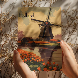 Vintage Travel Poster von Holland Postkarte