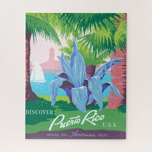 Vintage Travel Poster Werbung Puerto Rico 2 Puzzle (Vertikal)
