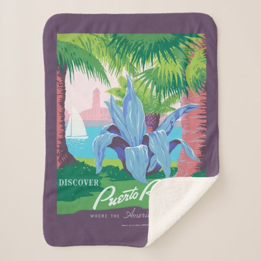 Vintage Travel Poster Werbung Puerto Rico 2 Sherpadecke (Vorderseite)