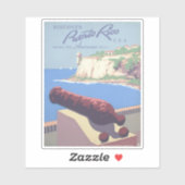 Vintage Travel Poster Werbung Puerto Rico Aufkleber (Blatt)