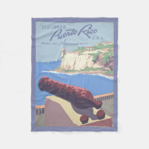 Vintage Travel Poster Werbung Puerto Rico Fleecedecke