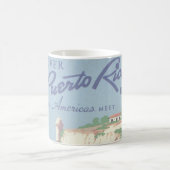 Vintage Travel Poster Werbung Puerto Rico Kaffeetasse (Mittel)