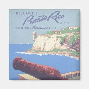 Vintage Travel Poster Werbung Puerto Rico Magnet