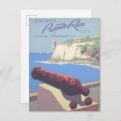 Vintage Travel Poster Werbung Puerto Rico Postkarte (Vorne/Hinten)