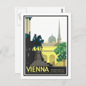 Vintage Travel Poster, Wien Postkarte (Vorne/Hinten)
