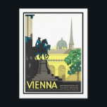 Vintage Travel Poster, Wien Postkarte<br><div class="desc">Basierend auf einem Vintage Reiseplakat.</div>