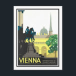 Vintage Travel Poster, Wien Postkarte<br><div class="desc">Basierend auf einem Vintage Reiseplakat.</div>